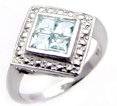 Solid 925 Sterling Silver Genuine Blue Topaz ring